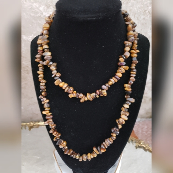 Tigers Eye Necklace Authentic & hand-made Earrings to match New - Picture 5 of 6